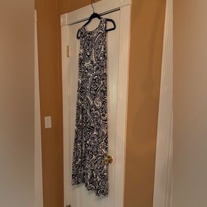 Black and White Paisley Maxi Skirt